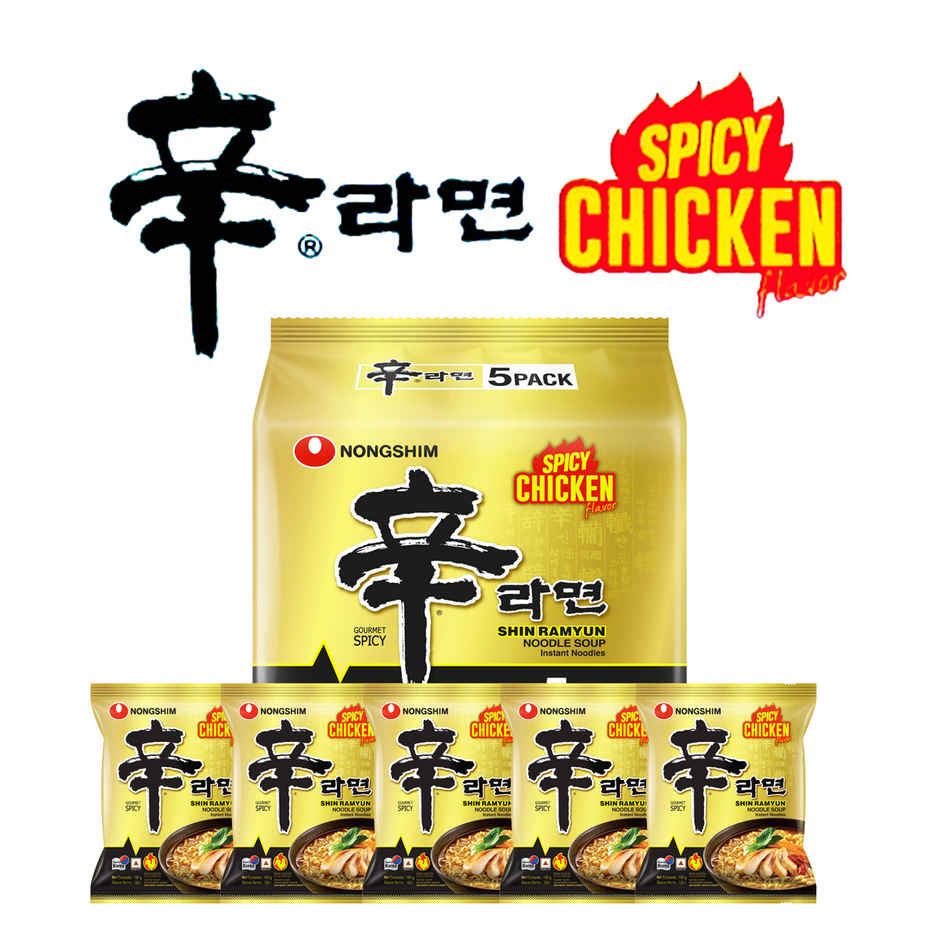 Nongshim Korean Shin Ramyun Noodle Soup With Spicy Chicken Flavour | Non Veg